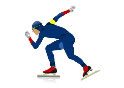 Speed skating runner. Vector 3d Stock Illustration