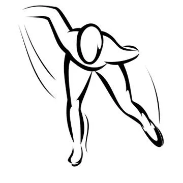 Speed skating sketch Stock Illustration