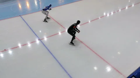 Speed skating start Stock Footage 66784002