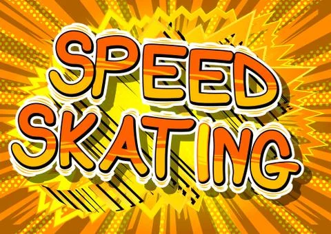 Speed Skating - Vector illustrated comic book style phrase. Illustrazione stock