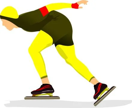 Speed skating. vector illustration for designers Stock Illustration
