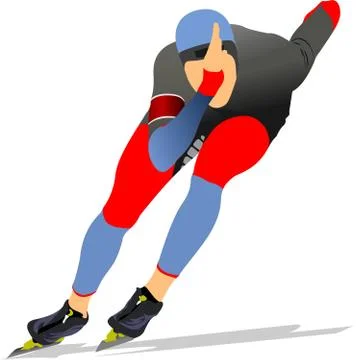 Speed skating. Vector illustration Stock Illustration