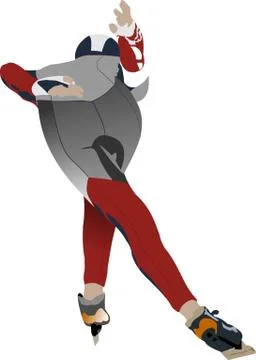 Speed skating. Vector illustration Stock Illustration