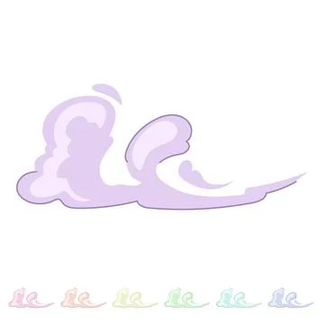 Speed smoke cloud dust trail cartoon element graphic Stock Illustration