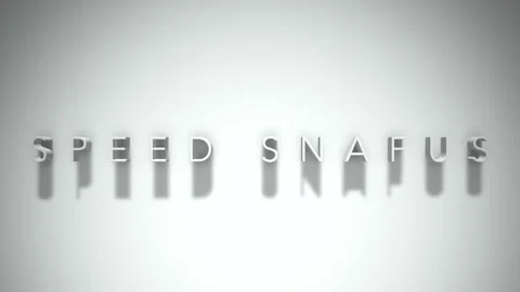 Speed snafus 3D title animation white text on a white background Stock Footage 299372777