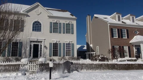 Speed snow shoveling Stock Footage 34335233