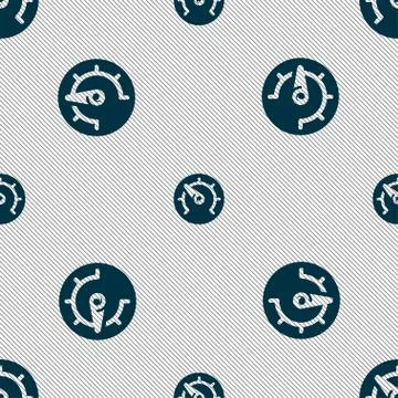 Speed, speedometer icon sign. Seamless pattern with geometric texture. Vector Illustrazione stock