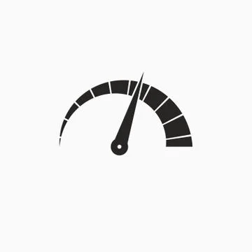 Speed, speedometer icon. Vector illustration, flat design Stock Illustration