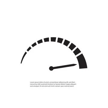 Speed, speedometer icon. Vector illustration, flat design. Stock Illustration
