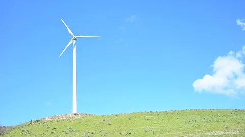  speed spinning of eolic windmill turbine Stock Footage 106593596