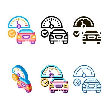 Speed stylized control icon vector outline symbol Stock Illustration