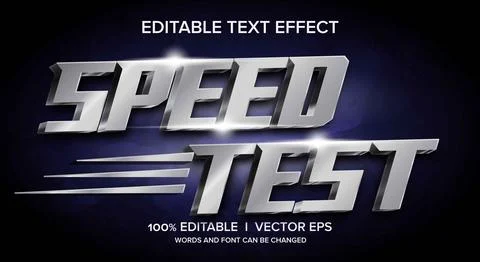 Speed test 3d vector text effect with modern style design Stock Illustration