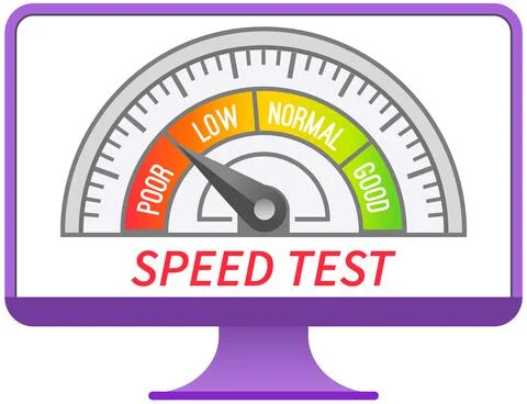 Speed test application, website loading speed optimization with server testing Stock Illustration