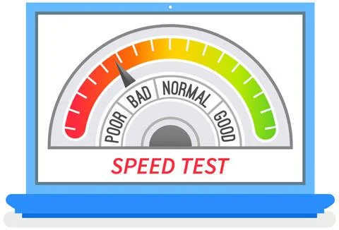 Speed test application, website loading speed optimization with server testing Stock Illustration