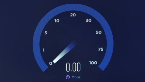 Speed test download upload network measurement animation footage 4k Stock-Footage 108599898