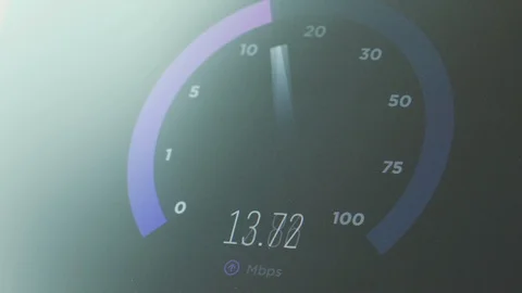 Speed test download upload network measurement animation footage 4k Stock Footage 108600546