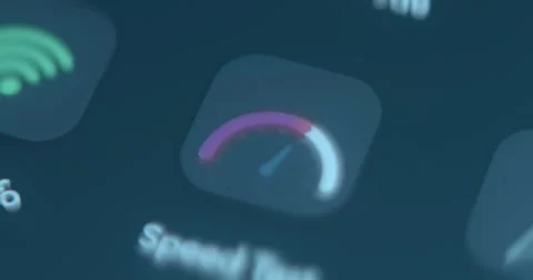 Speed Test icon on smartphone screen Stock Footage 323387502