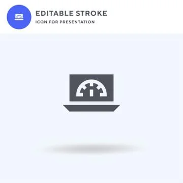 Speed Test icon vector, filled flat sign, solid pictogram isolated on white Stock Illustration