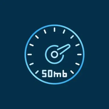 Speed Test of Internet vector concept colored outline icon Illustration