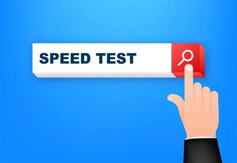 Speed test search line. Speedometer Internet Speed 100 mb. Website speed loading Illustrazione stock