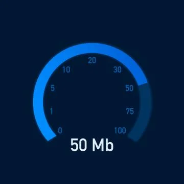 Speed test. Speedometer Internet Speed 100 mb. Website speed loading time. Ve Stock Illustration