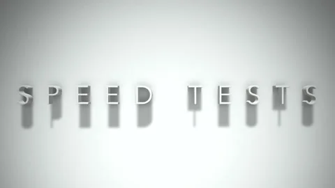 Speed Tests 3D title animation with shadows on a white background Stock Footage 296612700