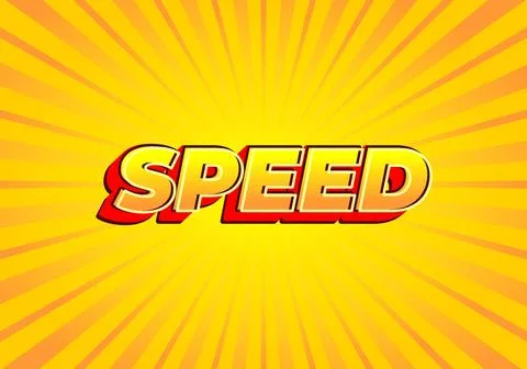 Speed. Text effect in modern look, bright yellow red color Stock Illustration