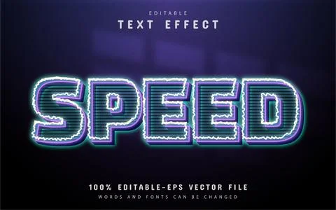 Speed text effect neon style Stock Illustration
