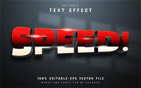 Speed text effect with red gradient Stock Illustration