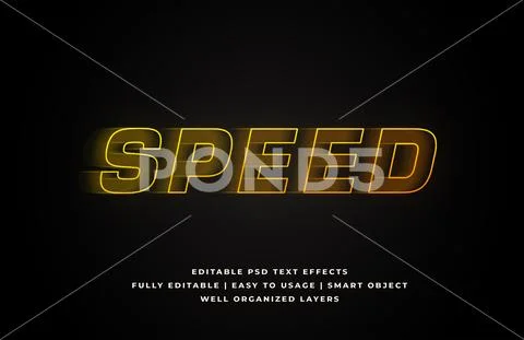 Speed text style effect mockup - PSD Template PSD Template