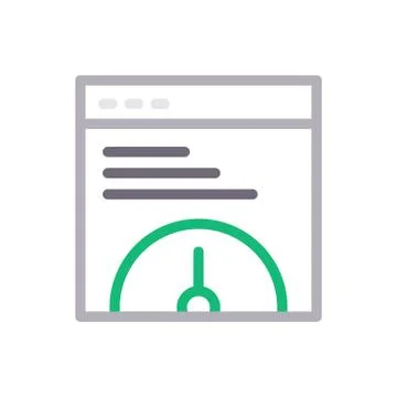 Speed thin line colour icon Stock Illustration