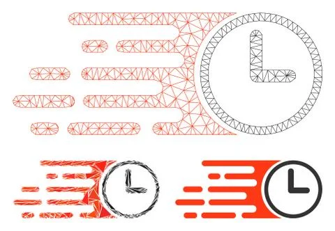 Speed Time Vector Mesh 2D Model and Triangle Mosaic Icon Illustrazione stock