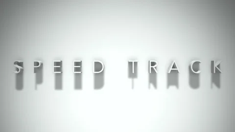 Speed track 3D title animation with shadows on a white background Vídeo Stock 297386193