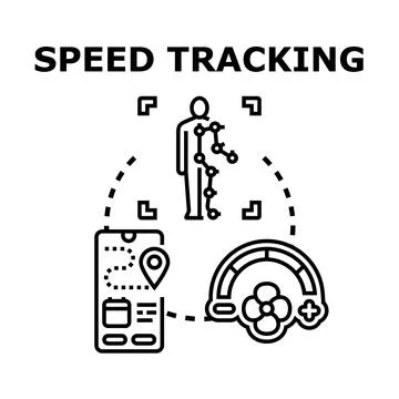 Speed tracking analyzing human performance and movement data Stock Illustration