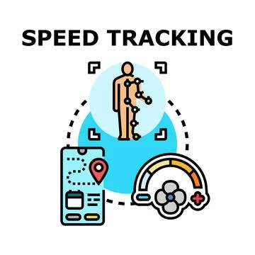Speed tracking analyzing human performance and movement data Stock Illustration