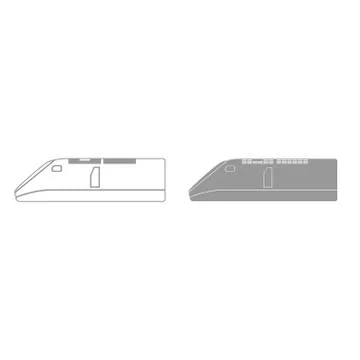 Speed train grey color set icon . イラスト素材