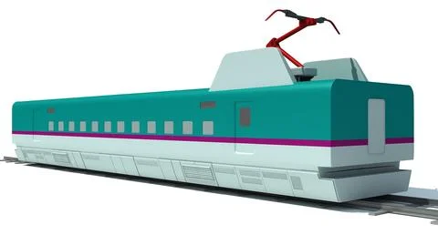 Speed Train Passenger Car 3D Model