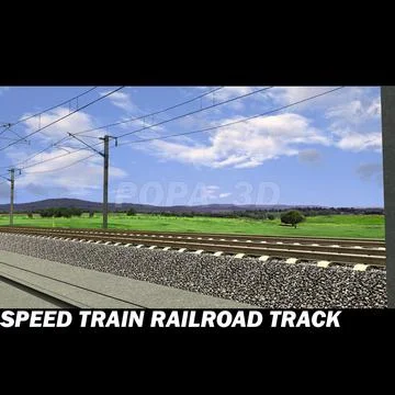 Speed Train Railroad track 3D Model