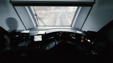 Speed train. View from the driver's cab Video stock 58113075