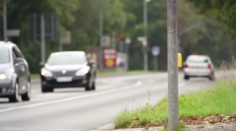 Speed trap at a german road. Slow motion. Video stock 41864055
