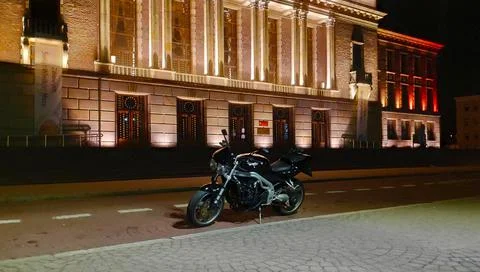 Speed triple motorcycle  at opera Stock Photos
