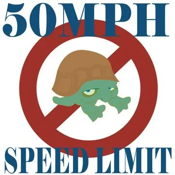 Speed turtle Stylized illustration of a turtle with traffic sign Copyright... Stock Photos