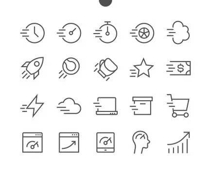 Speed UI Pixel Perfect Well-crafted Vector Thin Line Icons 48x48 Ready for 24x24 Stock Illustration