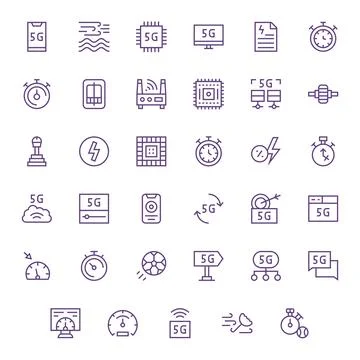 Speed Ultimate Vector Package with 35 Retina Ready Regular Line Grid Fitted.. Stock Illustration