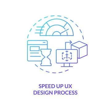 Speed up user experience design development blue gradient concept icon Stock Illustration
