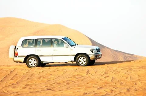 Speed Vehicle In a Desert Foto stock