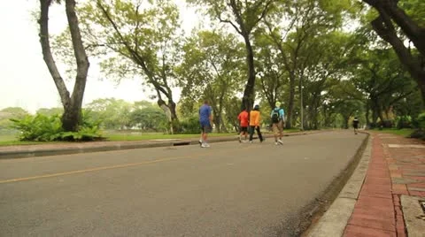 Speed walking in the park Stock-Footage 20543732