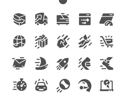 Speed Well-crafted Pixel Perfect Vector Solid Icons 스톡 일러스트