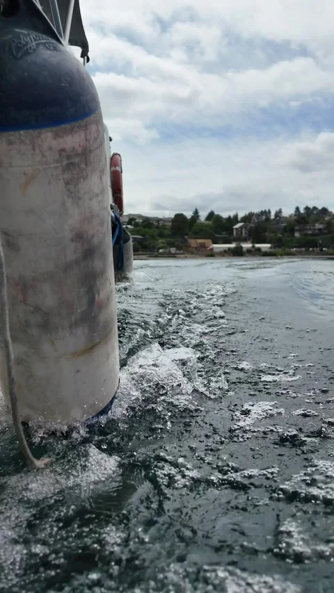 Speedboat Creating Splash on Tranquil River Stock Footage 308578096