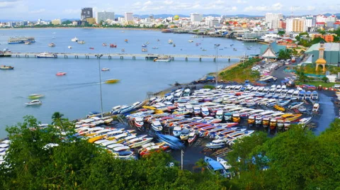 Speedboat dock in timelapse Stock Footage 55347531